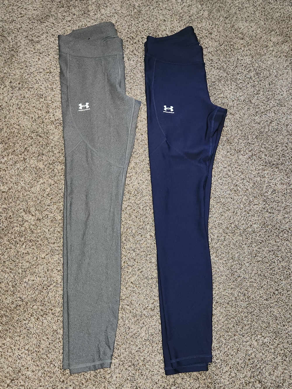 Under Armour Girls' Athletic Leggings - Gray & Navy